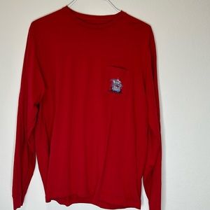 Men’s red vineyard vines, long sleeve holiday shirt size medium